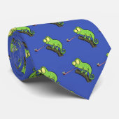 Cute grappige groene chameleon lizard cartoon stropdas (Opgerold)