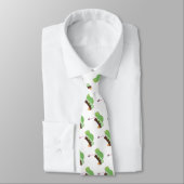 Cute grappige groene chameleon lizard cartoon stropdas (Gebonden)