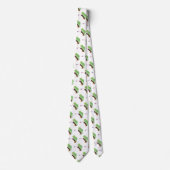 Cute grappige groene chameleon lizard cartoon stropdas (Voorkant)