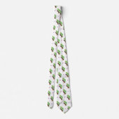 Cute grappige groene chameleon lizard cartoon stropdas (Achterkant)
