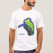 Cute grappige groene chameleon lizard cartoon t-shirt (Voorkant)