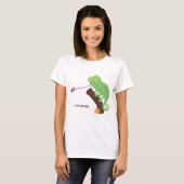 Cute grappige groene chameleon lizard cartoon t-shirt (Voorkant volledig)