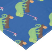 Cute grappige groene chameleon lizard cartoon tafelkleed (Gekanteld)