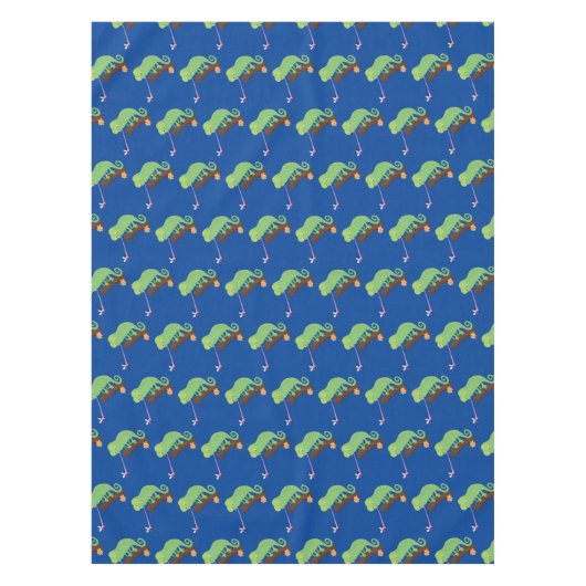 Cute grappige groene chameleon lizard cartoon tafelkleed (Voorkant)