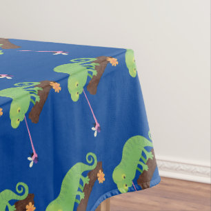 Cute grappige groene chameleon lizard cartoon tafelkleed