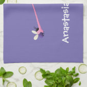 Cute grappige groene chameleon lizard cartoon theedoek (Gevouwen)