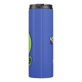 Cute grappige groene chameleon lizard cartoon thermosbeker (Achterkant)