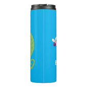 Cute grappige groene chameleon lizard cartoon thermosbeker (Achterkant)