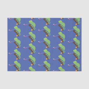 Cute grappige groene chameleon lizard cartoon tissuepapier