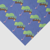 Cute grappige groene chameleon lizard cartoon tissuepapier (Detail)