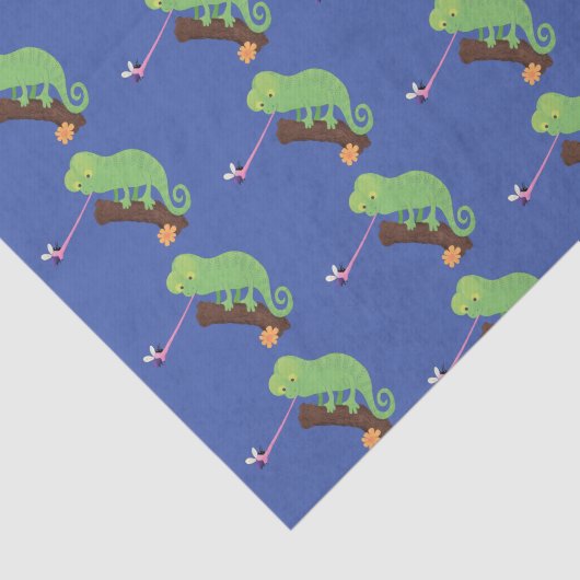 Cute grappige groene chameleon lizard cartoon tissuepapier (Detail)