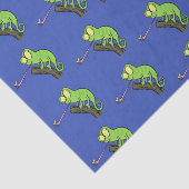 Cute grappige groene chameleon lizard cartoon tissuepapier (Detail)