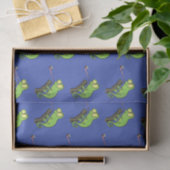 Cute grappige groene chameleon lizard cartoon tissuepapier (Geschenk)