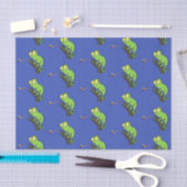 Cute grappige groene chameleon lizard cartoon tissuepapier (Craft)