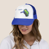Cute grappige groene chameleon lizard cartoon trucker pet (In situ)