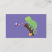 Cute grappige groene chameleon lizard cartoon visitekaartje (Achterkant)