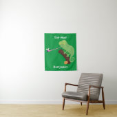 Cute grappige groene chameleon lizard cartoon wandkleed (In situ)
