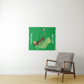 Cute grappige groene chameleon lizard cartoon wandkleed (In Situ (horizontaal))