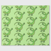 Cute grappige groene hazard cartoon illustratie cadeaupapier (Vlak)