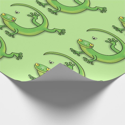 Cute grappige groene hazard cartoon illustratie cadeaupapier (Hoek)