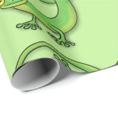 Cute grappige groene hazard cartoon illustratie cadeaupapier (Rol Hoek)