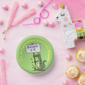 Cute, grappige groene krokodille humor cartoon papieren kommen (Feest)