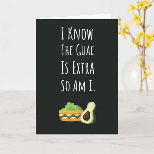 Cute Grappige Guacamole Kaarten Mexicaanse Avocado (Gele Bloem)