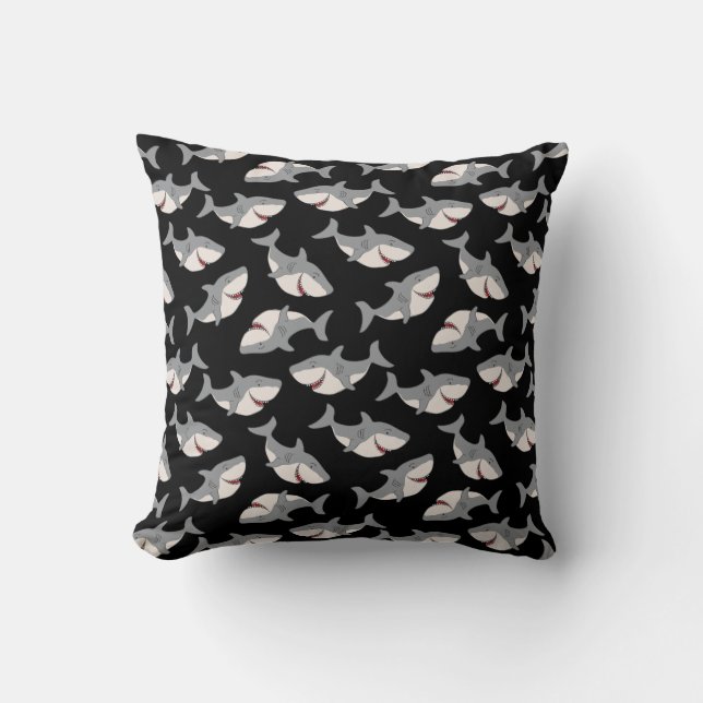 Cute Grappige Haaienprint Kussen Kussenhoes (Voorkant)
