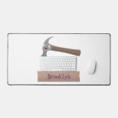 Cute, grappige hamer en nagels cartoon illustratie bureaumat (Keyboard & Muis)