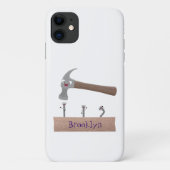 Cute, grappige hamer en nagels cartoon illustratie Case-Mate iPhone case (Achterkant)