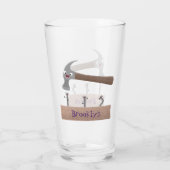 Cute, grappige hamer en nagels cartoon illustratie glas (Achterkant)