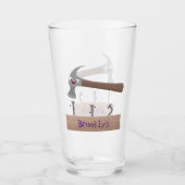 Cute, grappige hamer en nagels cartoon illustratie glas (Voorkant)