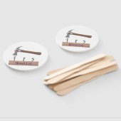 Cute, grappige hamer en nagels cartoon illustratie handwaaier (Niet-gemonteerd)