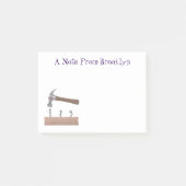 Cute, grappige hamer en nagels cartoon illustratie post-it® notes (Voorkant)