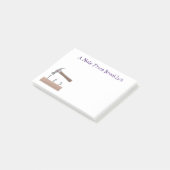 Cute, grappige hamer en nagels cartoon illustratie post-it® notes (Schuin)