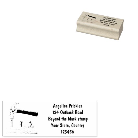 Cute, grappige hamer en nagels cartoon illustratie rubberstempel (Gestempeld)