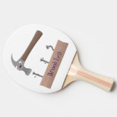 Cute, grappige hamer en nagels cartoon illustratie tafeltennisbatje (Zijkant)