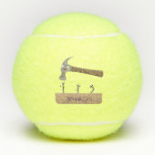 Cute, grappige hamer en nagels cartoon illustratie tennisballen (Voorkant)