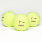 Cute, grappige hamer en nagels cartoon illustratie tennisballen (Multi)