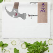 Cute, grappige hamer en nagels cartoon illustratie theedoek (Gevouwen)