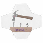 Cute, grappige hamer en nagels cartoon illustratie voetbal (Enkel)