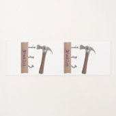Cute, grappige hamer en nagels cartoon illustratie yogamat (Voorkant (horizontaal))