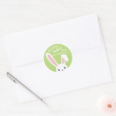Cute grappige Happy Paaster Bunny Green Spring Ronde Sticker (Envelop)