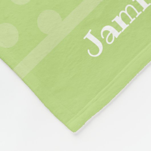 Cute grappige Happy Spring Easter Bunny Name Green Fleece Deken (Hoek)