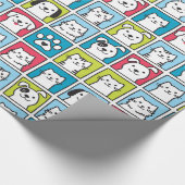 Cute, grappige honden- en kattenpatroon cadeaupapier (Hoek)