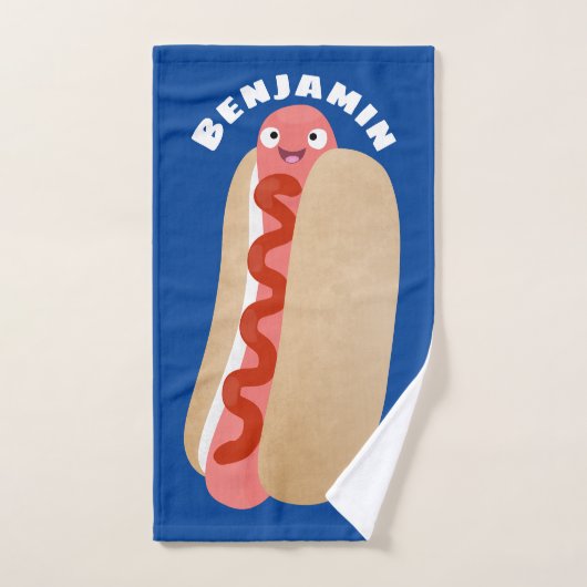 Cute grappige hotdog Weiner cartoon Bad Handdoek (Handdoek)