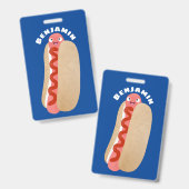 Cute grappige hotdog Weiner cartoon Badge (Voor- en achterkant)