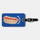 Cute grappige hotdog Weiner cartoon Bagagelabel (Voorkant horizontaal)