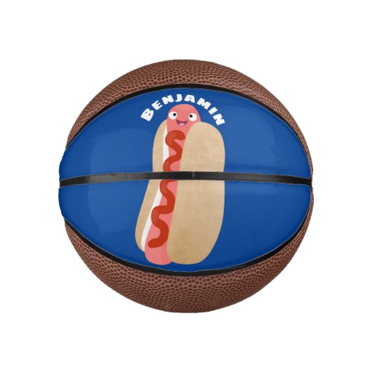 Cute grappige hotdog Weiner cartoon Basketbal (Voorkant)