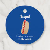 Cute grappige hotdog Weiner cartoon Bedankjes Labels (Achterkant)